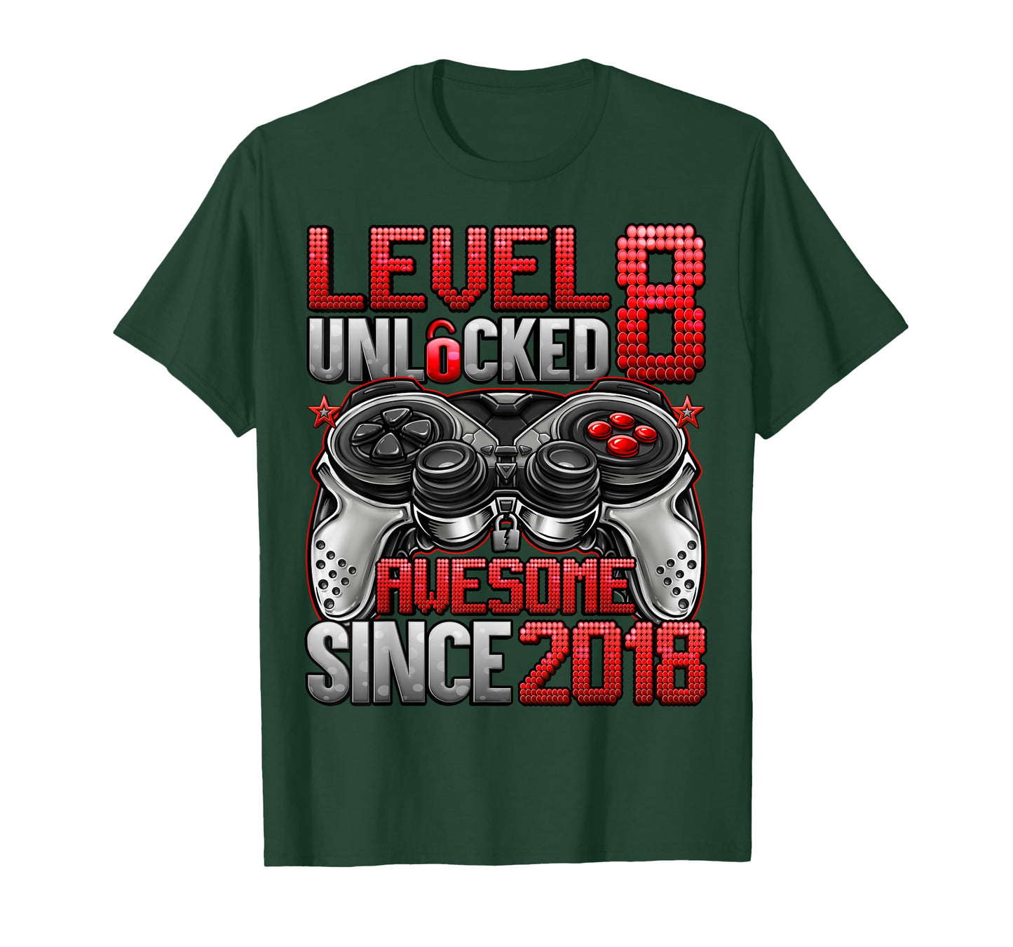 Level 8 Unlocked 8 Year Old Gifts for Boys 8th Birthday Boy T-Shirt
