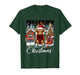 Small Town Christmas Highland Cow Western Art T-Shirt