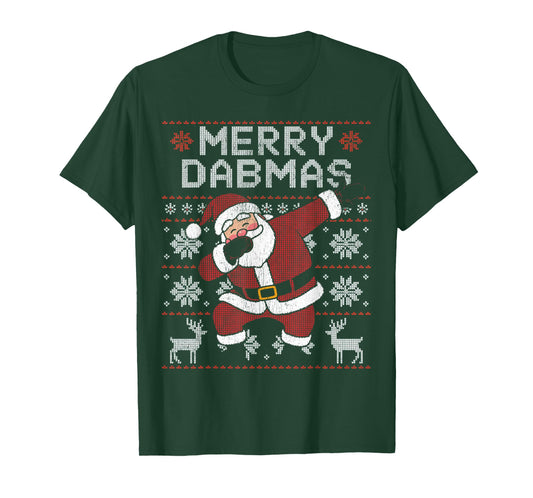 Merry Dabmas Xmas Funny Santa Dabbing Ugly Christmas Sweater T-Shirt