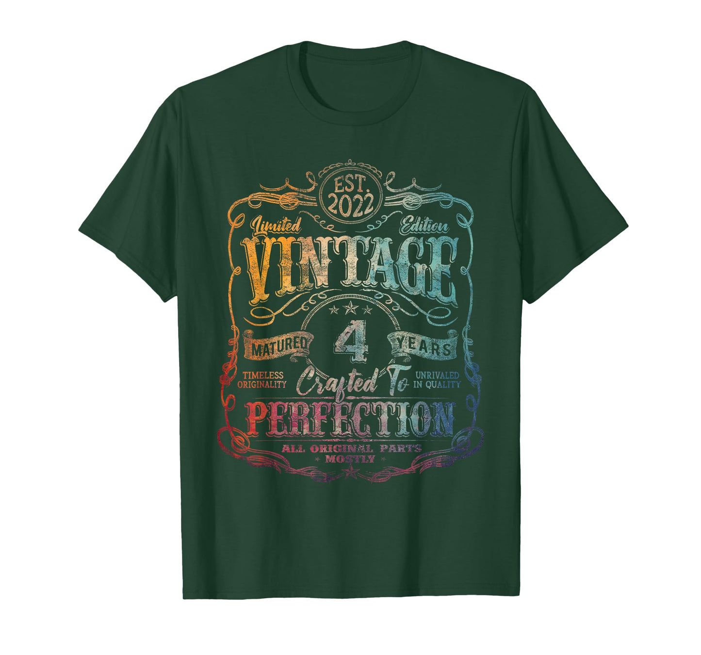 Vintage 2022 Limited Edition Shirt 4 Year Old 4th Birthday T-Shirt