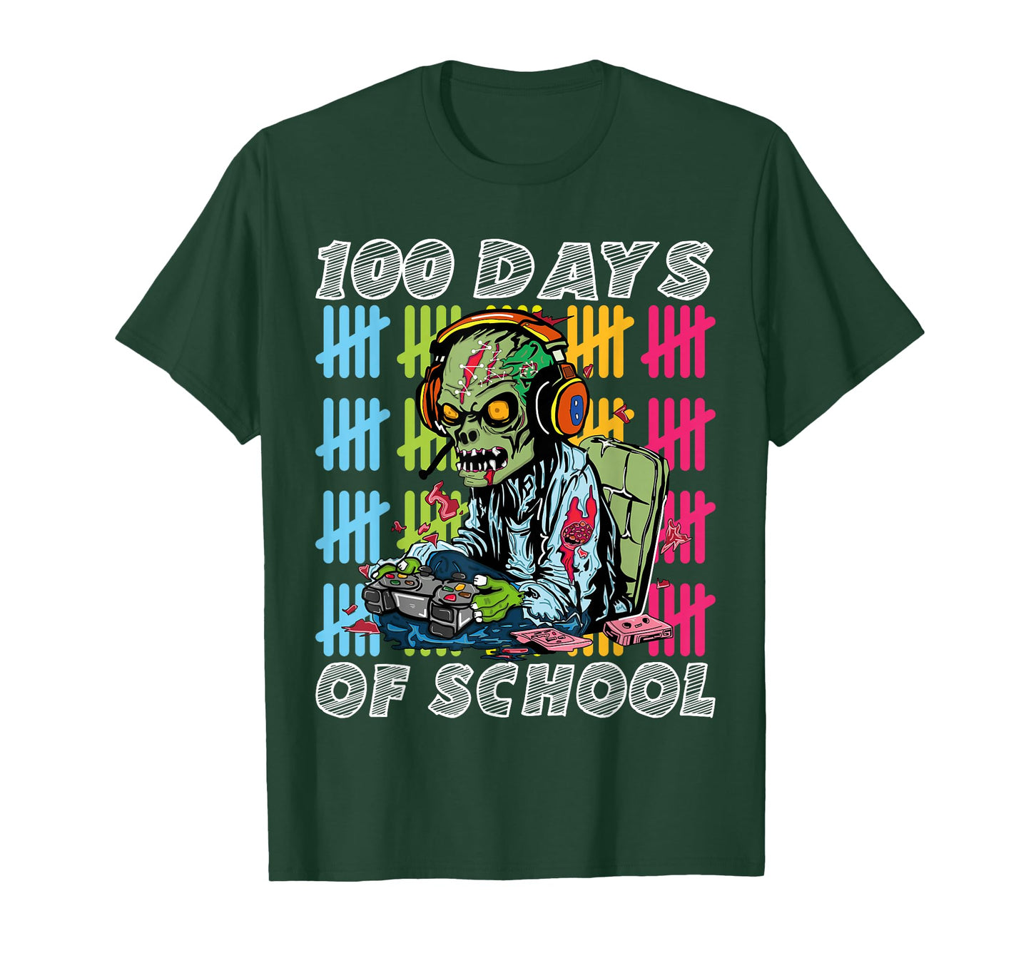 Zombies 100 Days Smarter 100th Day School T-Shirt