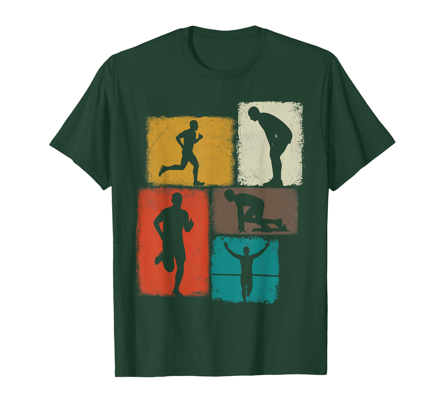 Running Collage Runner Men Coach Marathoner Run Dad T-Shirt