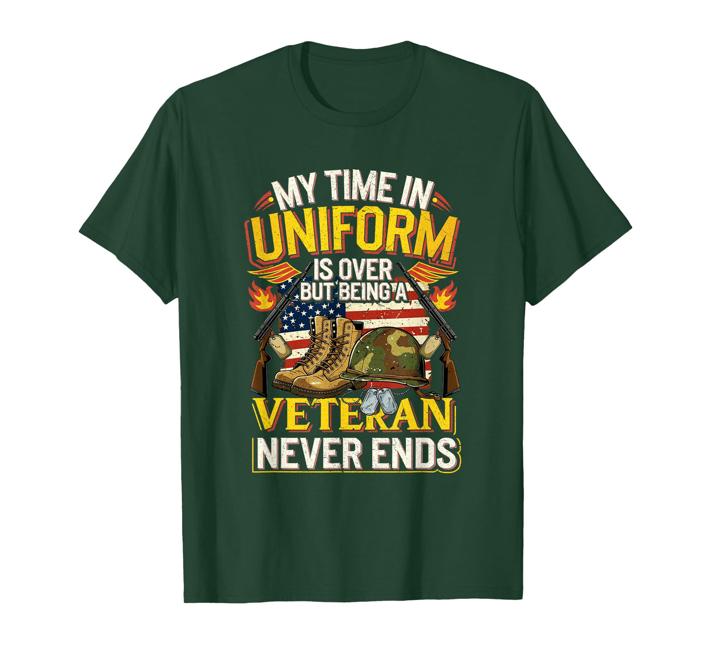 My Time-in Uniform is Over But Being A Veteran Never Ends T-Shirt