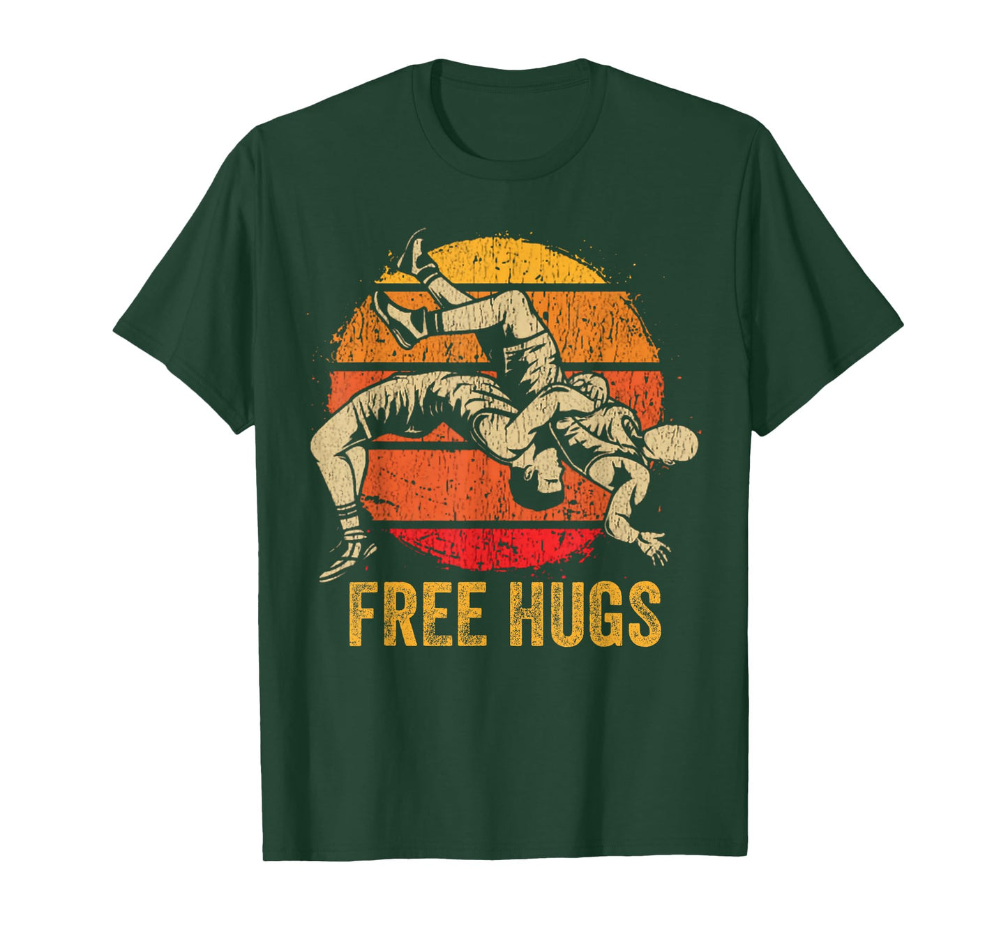 Funny Wrestling Free Hugs Wrestling Mom Men Boys Kids T-Shirt