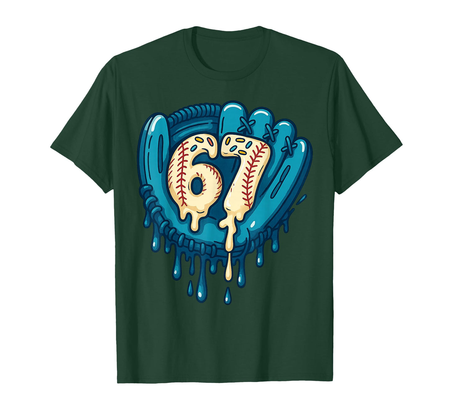 67 Ice Cream Drip Funny Six Seven Baseball T-Shirt