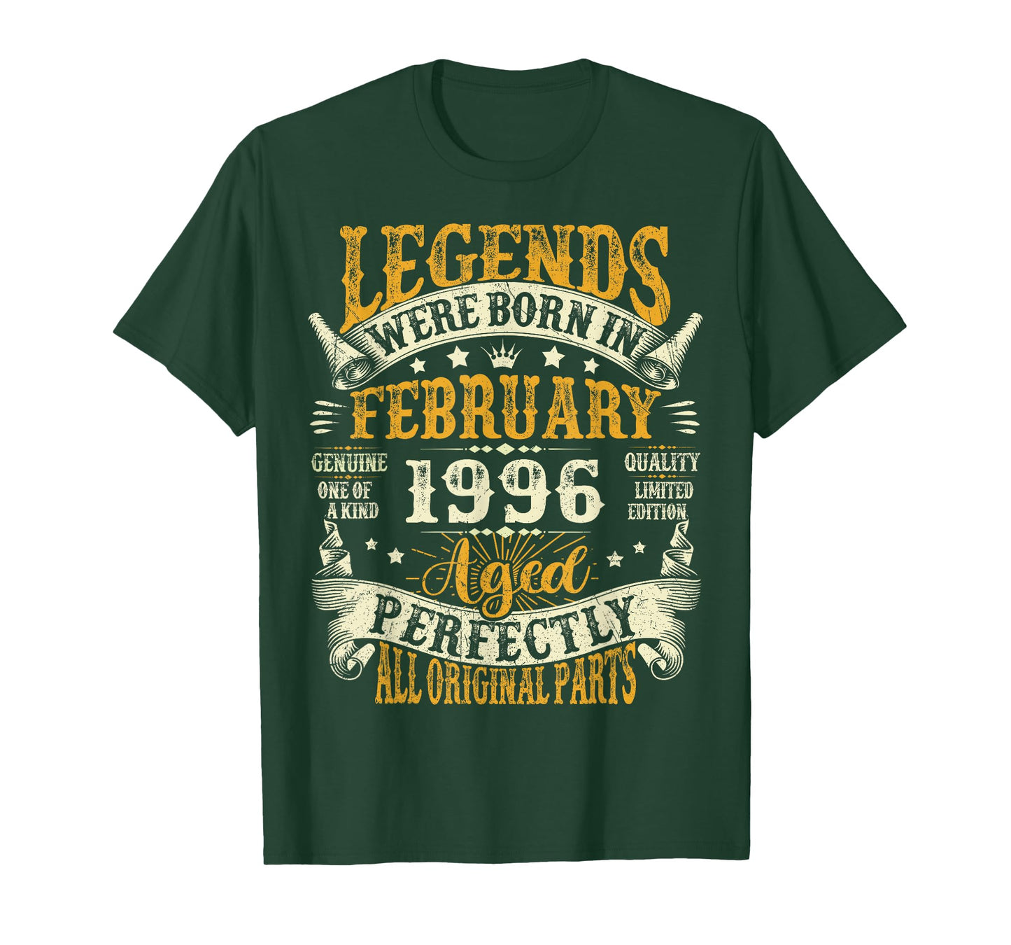 Legends were Born in February 1996 Vintage 30th Birthday Men T-Shirt