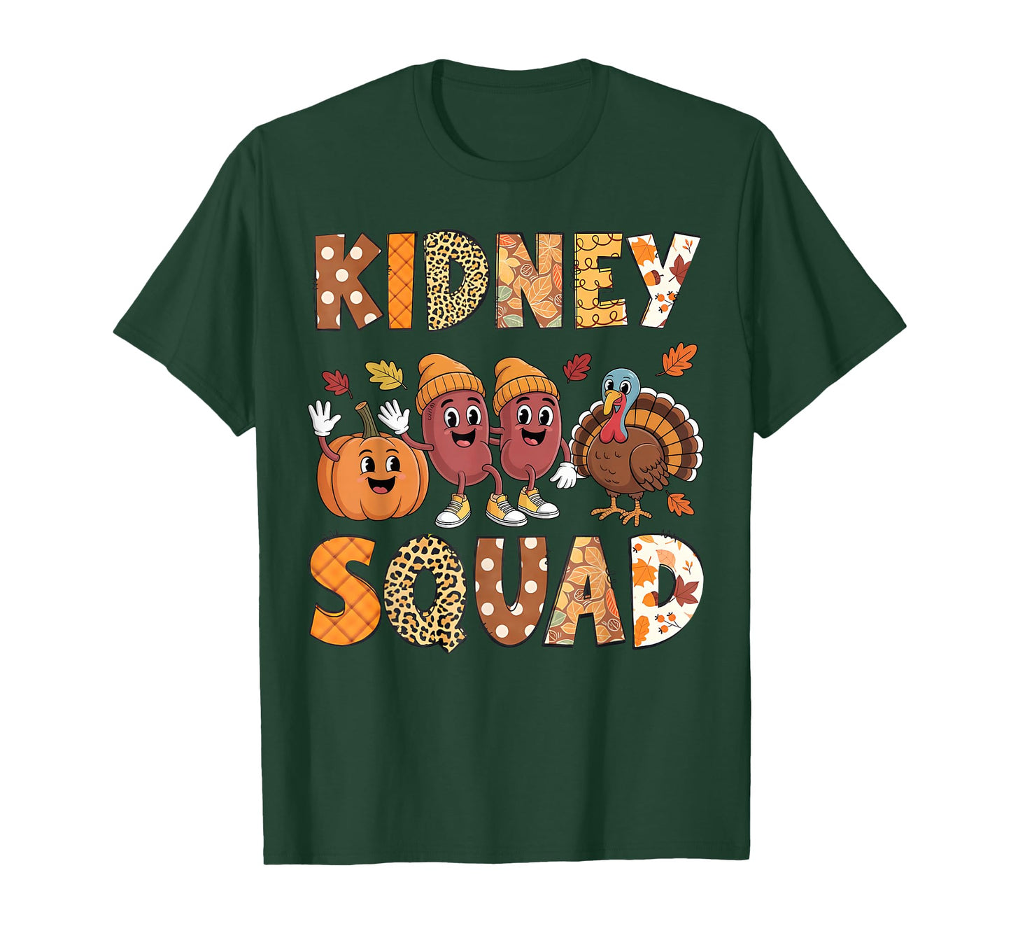 Kidney Squad Turkey Pumpkin Dialysis Nurse Thanksgiving T-Shirt