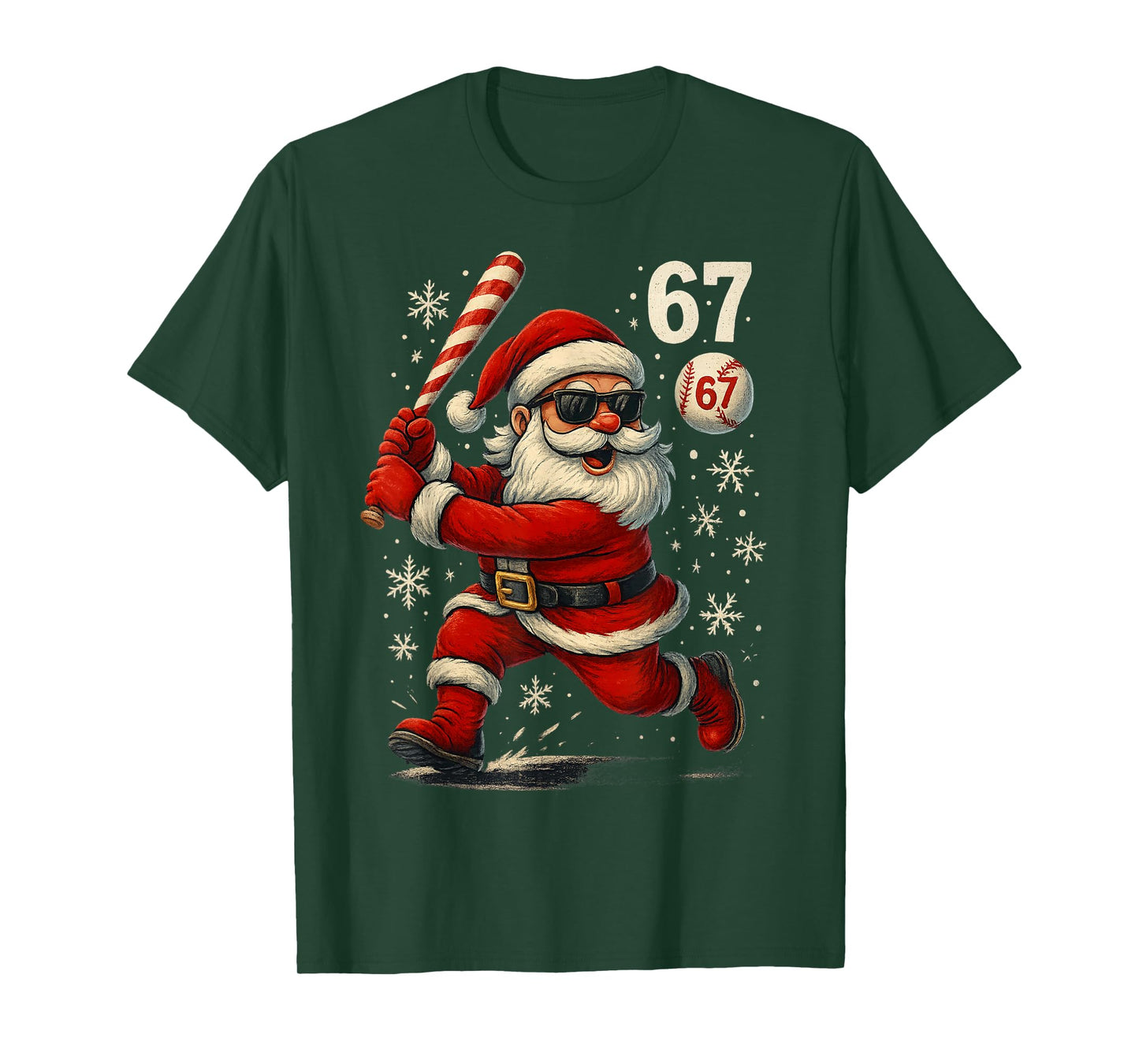 Funny Baseball Santa 67 Christmas Xmas Pajamas Boys T-Shirt