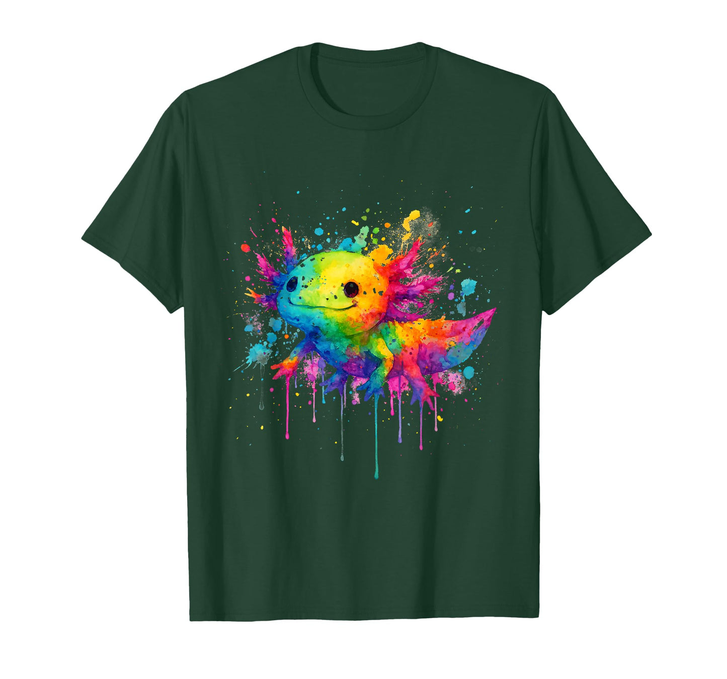 Cute Pet Lover Colorful Paint Color Axolotl Vibrant T-Shirt