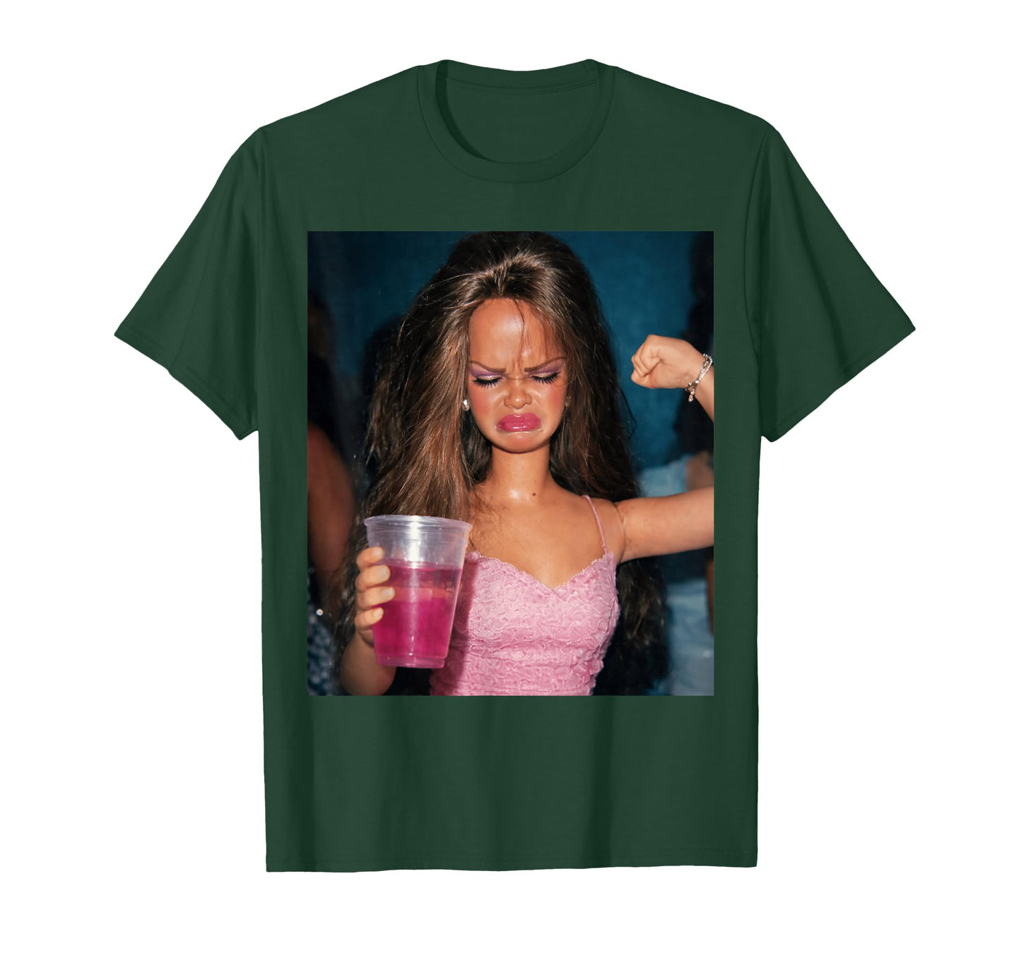Funny Doll Face Sarcastic Doll Girl Party Drinking Doll Meme T-Shirt