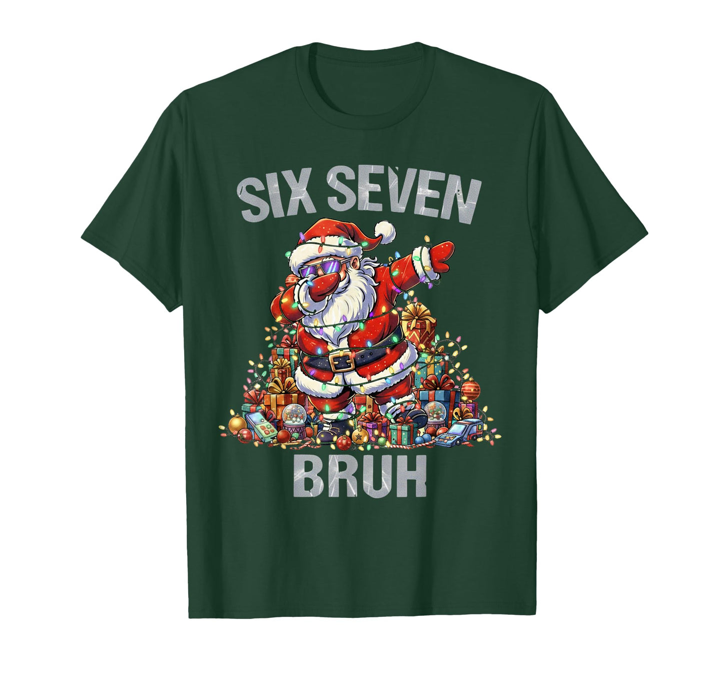 67 Bruh Christmas Six Seven Dabbing Santa 6 7 6-7 Kids Women T-Shirt