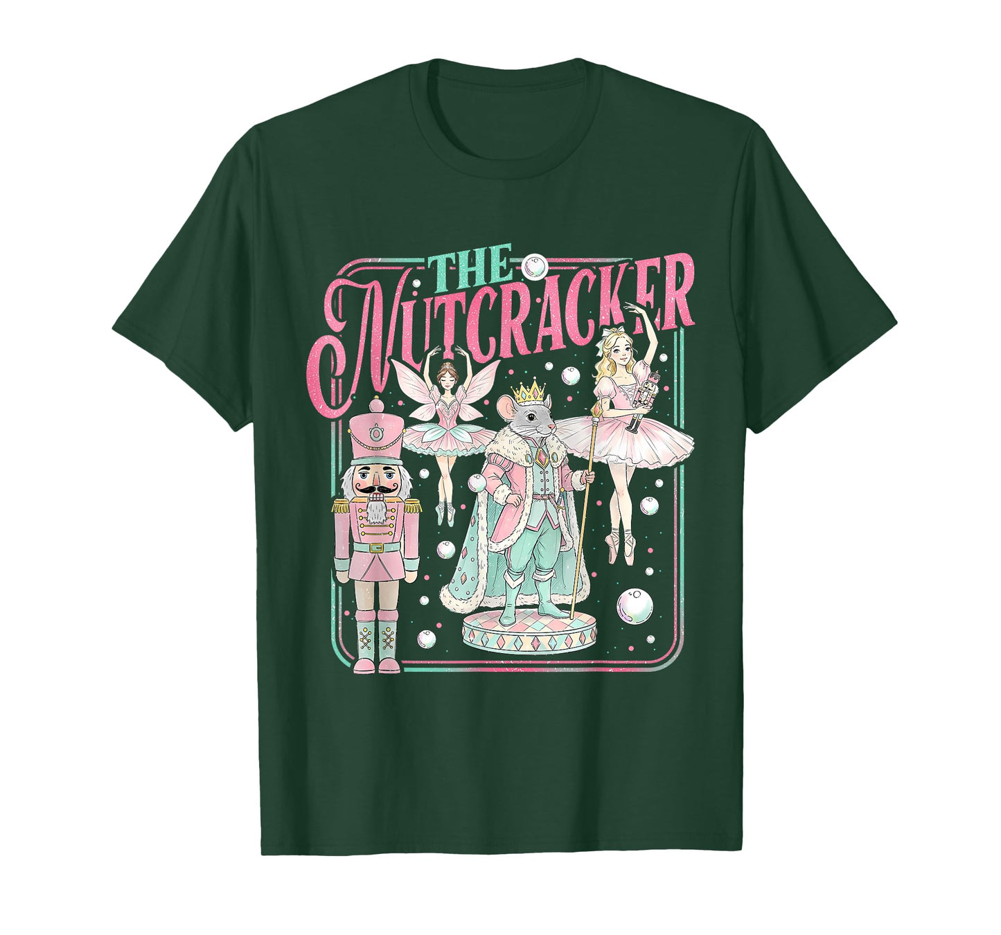 Retro Vintage The Nutcracker Sugar Fairy Plum Christmas Tree T-Shirt