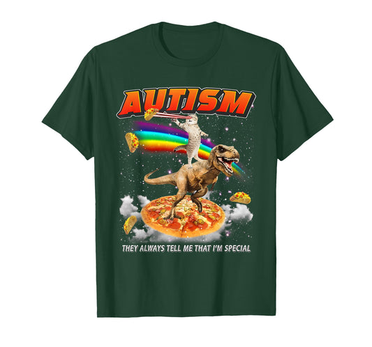 Autism Awareness T-rex Cat Meme Neurodiversity Pride T-Shirt