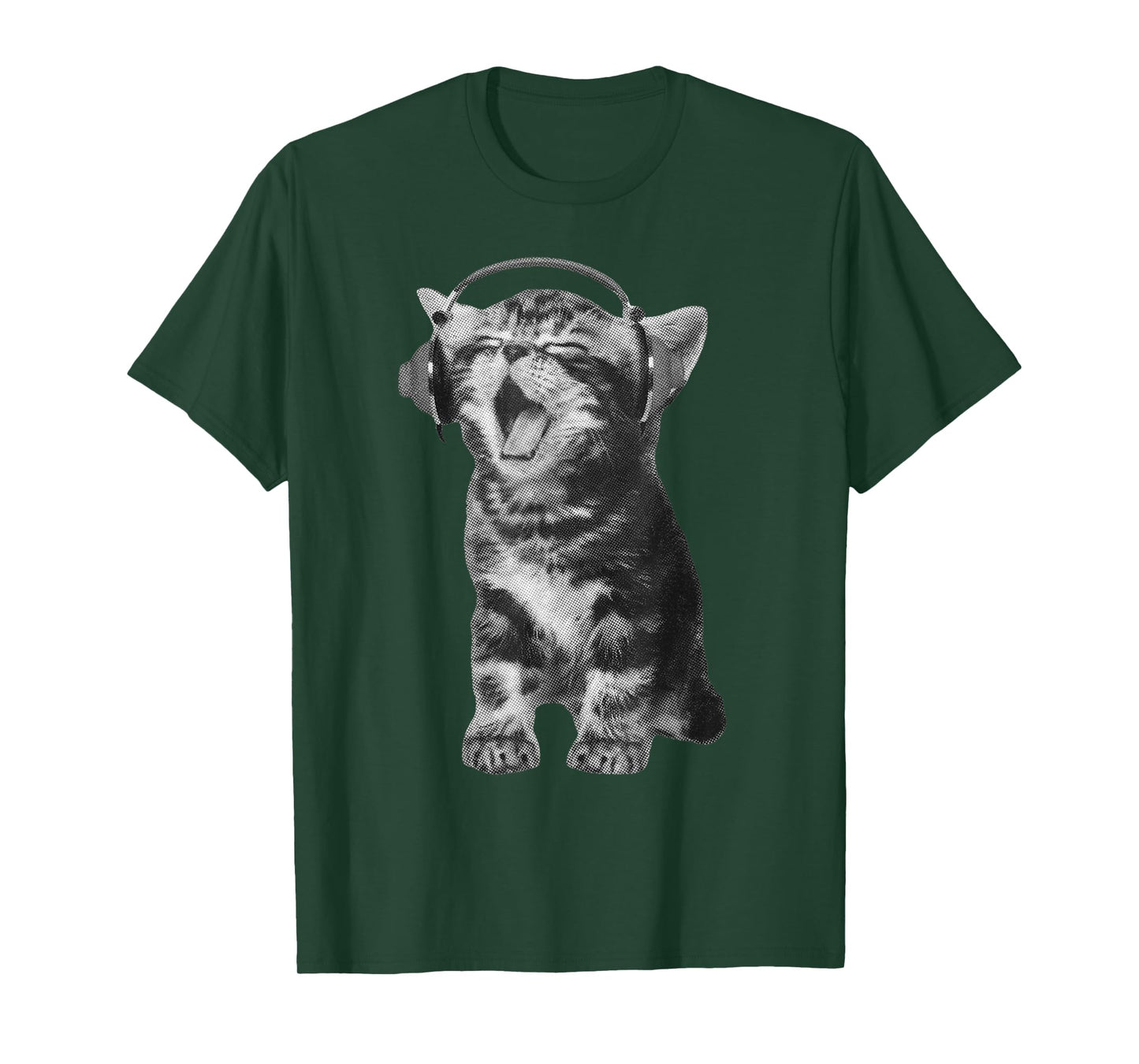 Cute Headphones Cat Meme Funny Y2K Grunge Silly Graphic Gift T-Shirt