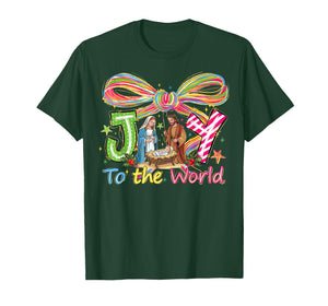 Christian Christmas Joy to The World Coquette Jesus Nativity T-Shirt