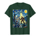 Cat Selfie with Bigfoot & UFO | Funny Sasquatch Cat Van Gogh T-Shirt