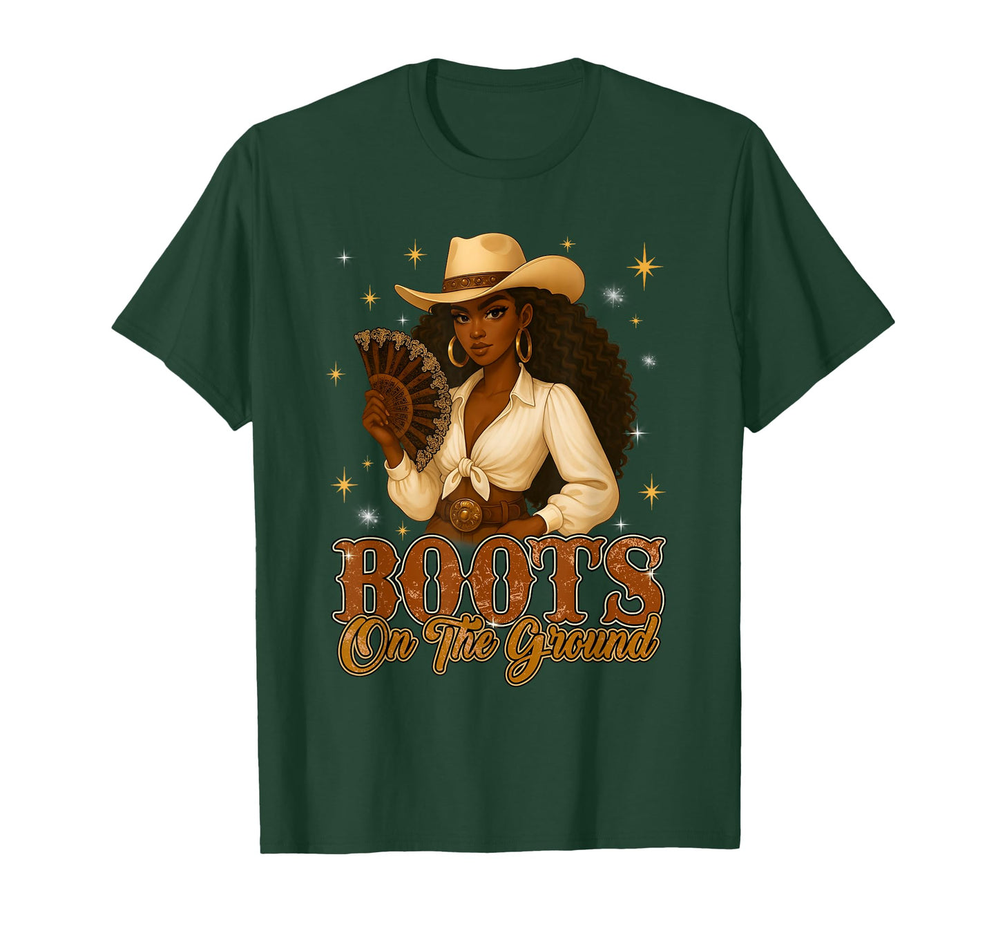 Boots On The Ground Black History Western Cowgirl Women Girl T-Shirt