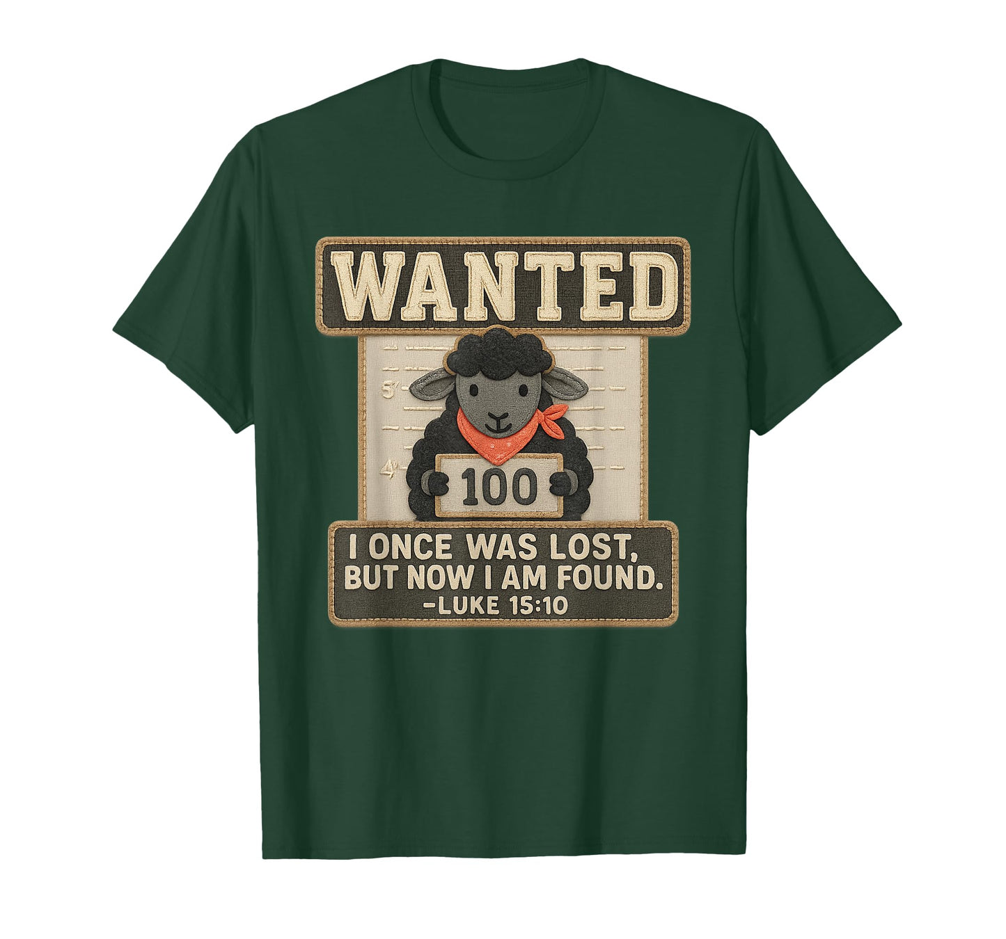 Wanted Lost and Found Cute Black Sheep Luke 15:10 Christian T-Shirt