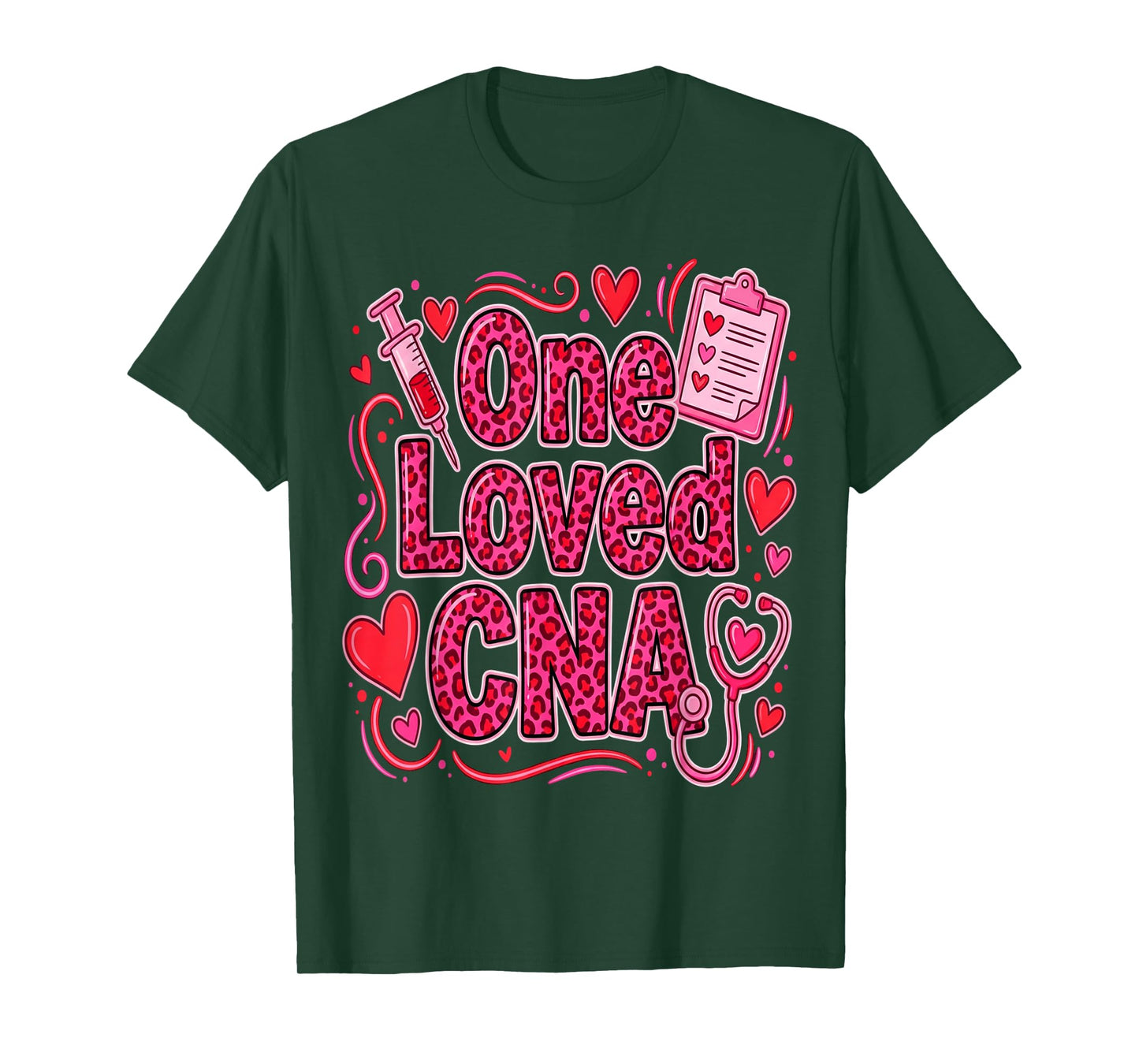 Cute One Loved CNA Valentine Nurse Hearts Nurses Medical T-Shirt