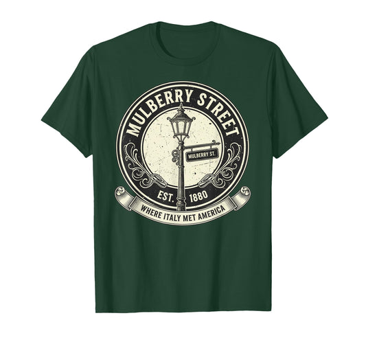 Mulberry Street Vintage New York Retro Little Italy NY NYC T-Shirt