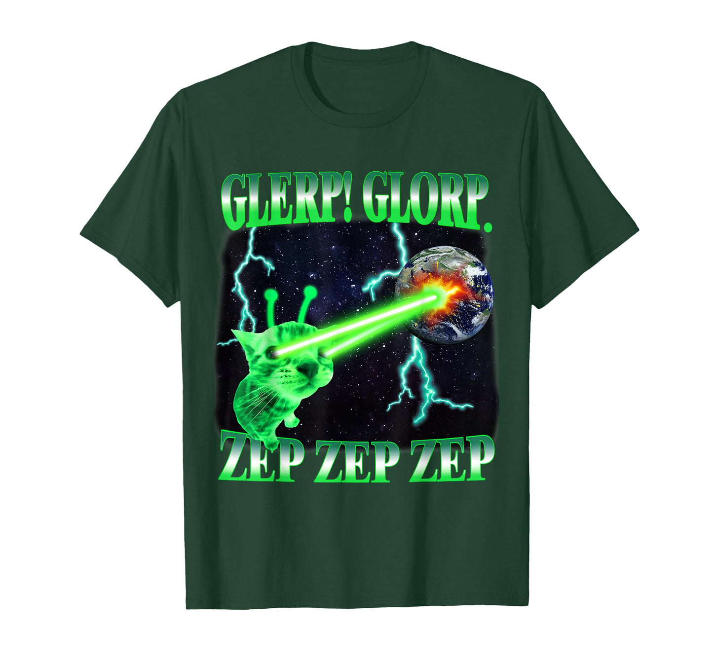 Glerp Glorp Funny Alien Cat Meme Gnarp Cat Silly Alien T-Shirt