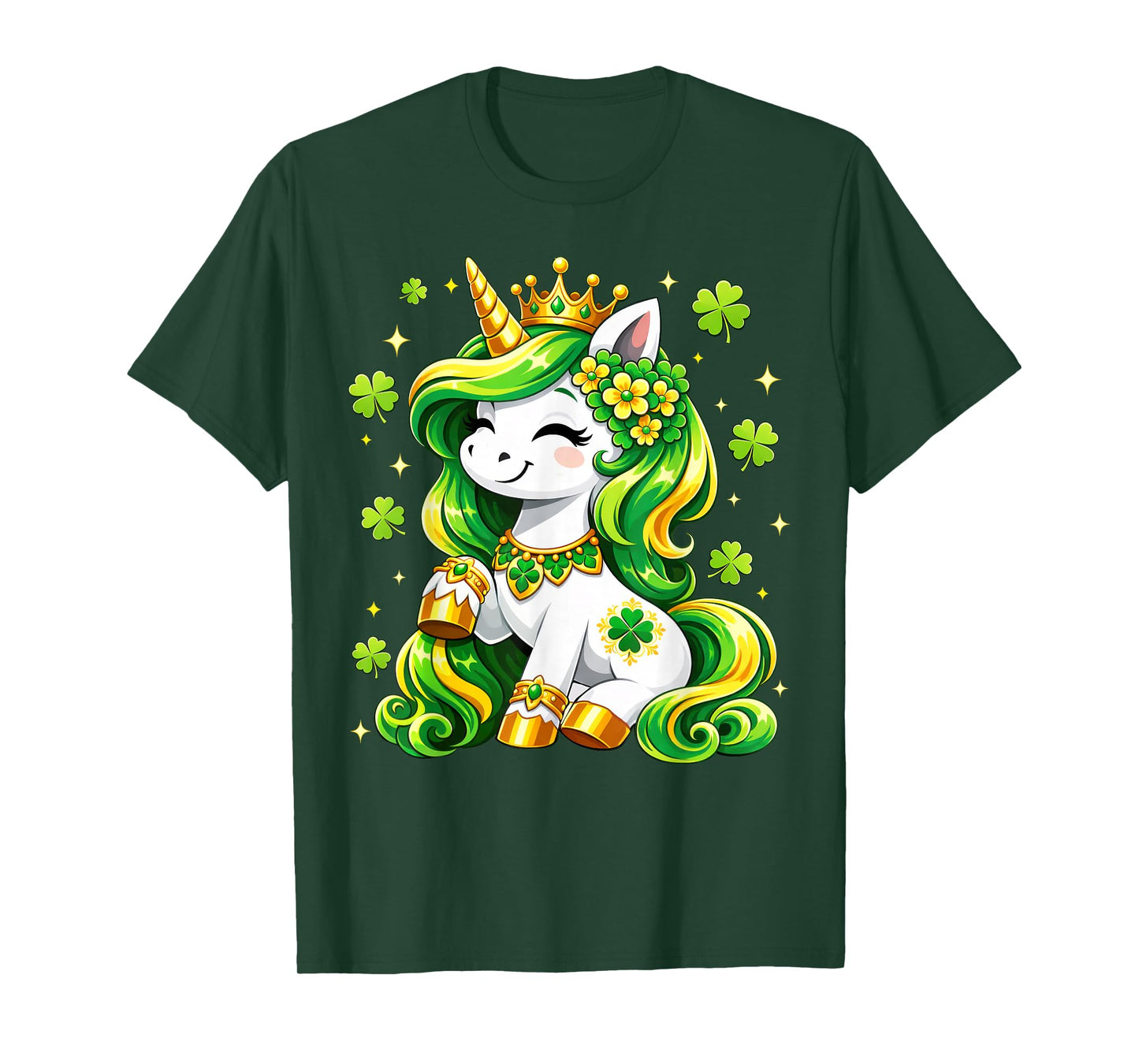 Lepricorn Unicorn Shamrock St Patricks Day Shirts Kids Girls T-Shirt