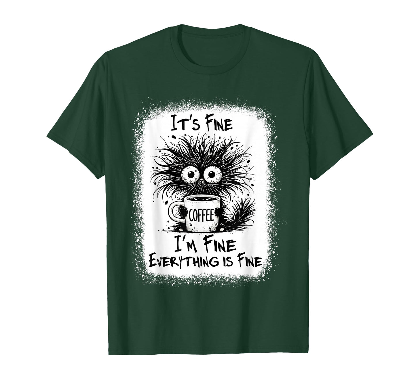 It's Fine I'm Fine Everything is Fine Funny Saying Black Cat T-Shirt