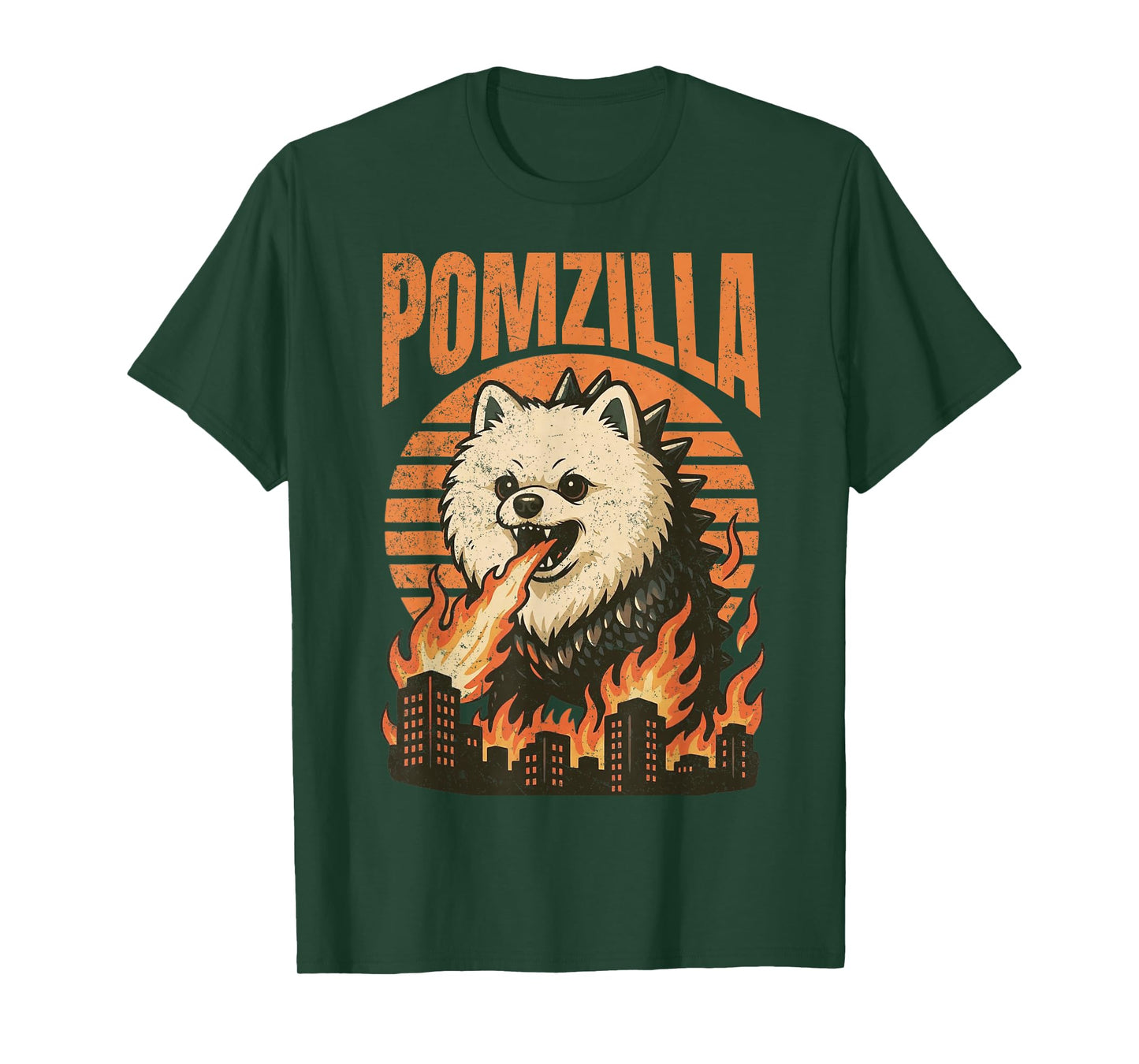 Pomzilla Pomeranian Vintage Monster Pom Dog Lover Funny T-Shirt