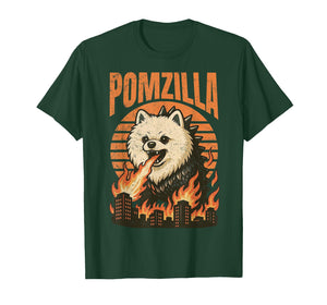 Pomzilla Pomeranian Vintage Monster Pom Dog Lover Funny T-Shirt