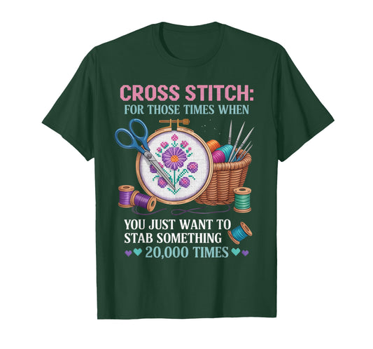 Stitcher Quilts Crocheting Funny Cross Stitch T-Shirt