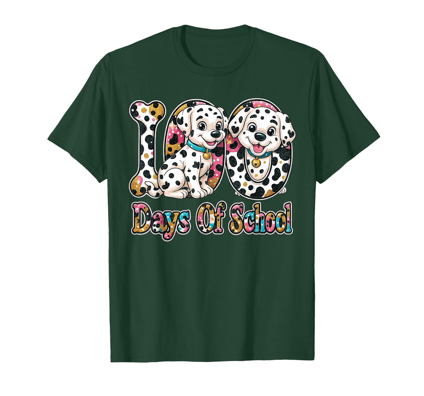 Preppy 100 Days of School Dalmatian Dog Teachers Kids T-Shirt
