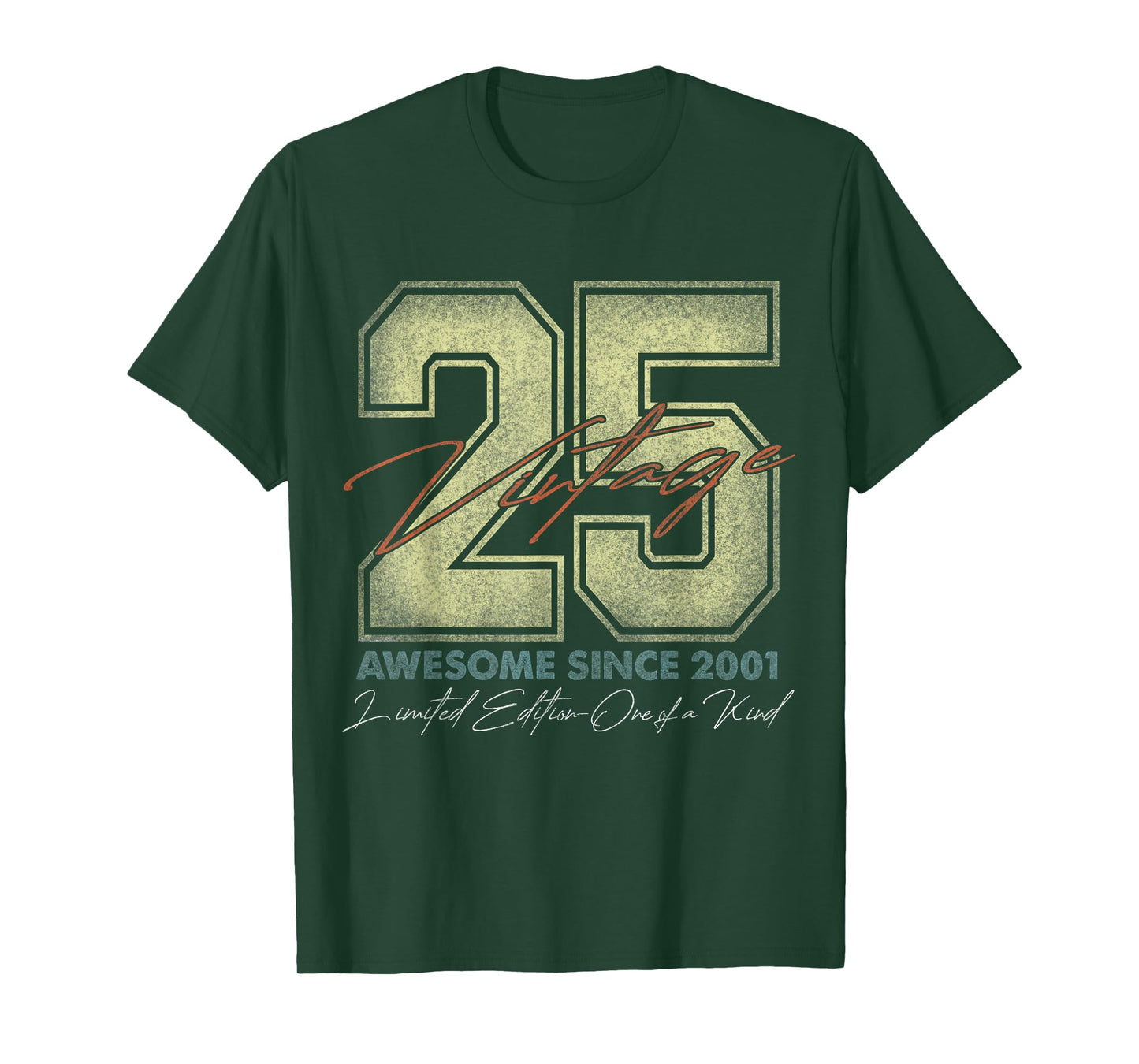 25 Year Old Gifts Vintage 2001 Limited Edition 25th Birthday T-Shirt