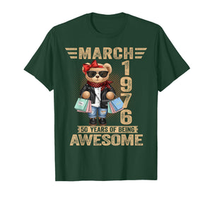 50 Year Old March 1976 Teddy Bear 50th Birthday Women T-Shirt
