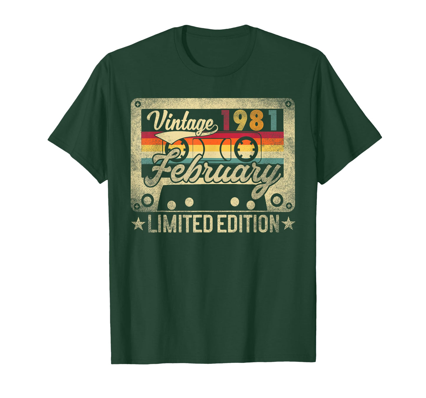 Vintage 1981 February 45 Years Old 45th Birthday Men Women T-Shirt