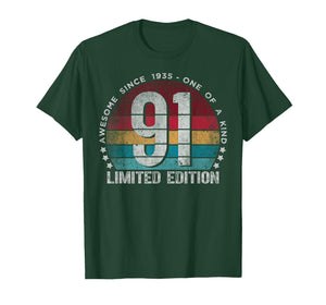 91 Year Old Gifts Vintage 1935 Limited Edition 91st Birthday T-Shirt