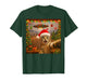 Funny Cat Selfie with Alien UFO Christmas Lights Santa Hat T-Shirt