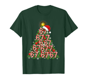 67 Christmas Tree Candy Cane Holiday Six Seven Meme Xmas T-Shirt