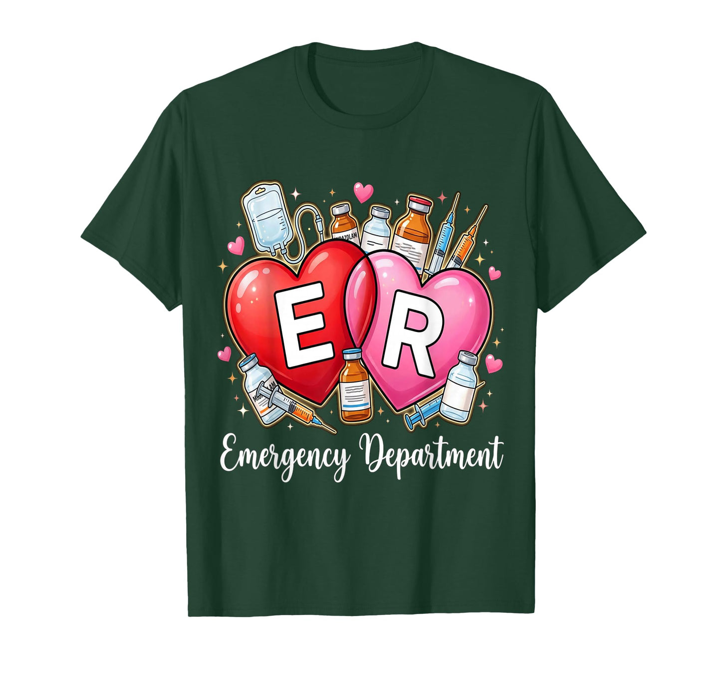 Cute Emergency Department Valentine ER Valentines Nurse T-Shirt