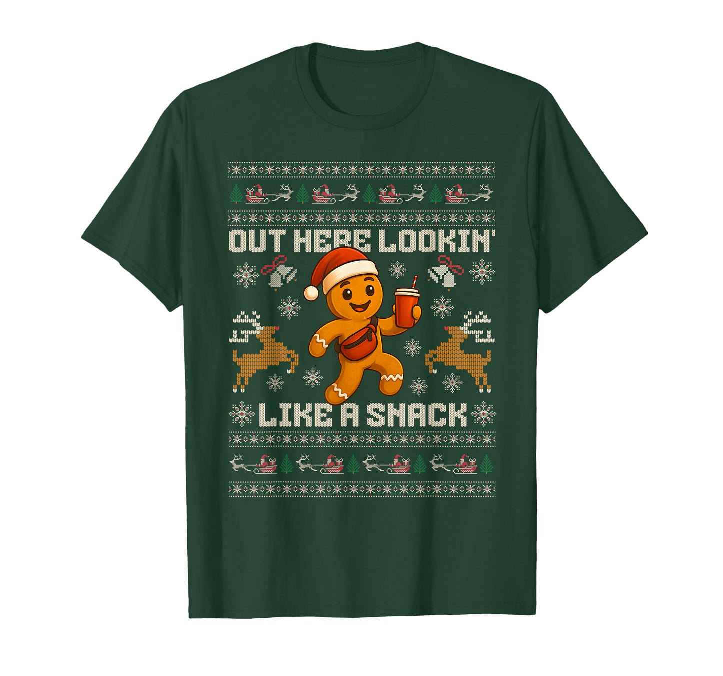 Out Here Looking Like a Snack Funny Christmas Xmas Cookies T-Shirt