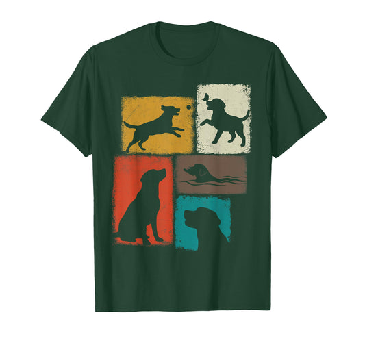 Labrador Vintage Collage Retriever Lab Dad Mom Dog Lover T-Shirt