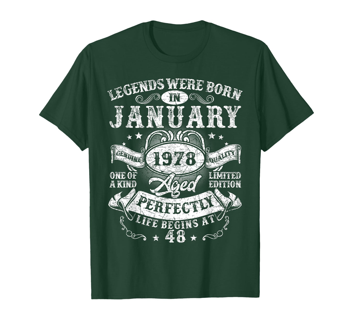 Legends were Born in January 1978 Vintage 48th Birthday Men T-Shirt