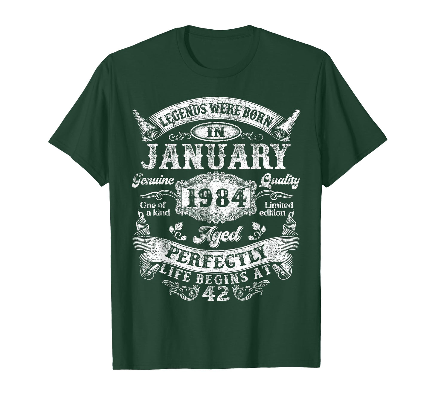Legends were Born in January 1984 Vintage 42nd Birthday Men T-Shirt