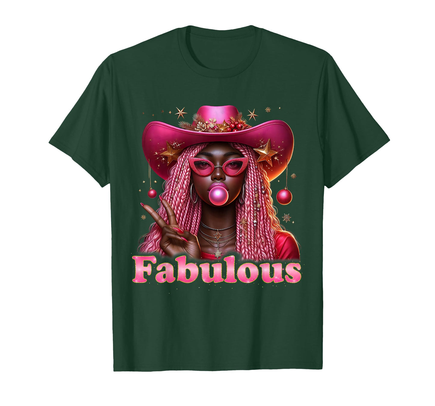 African American Melanin Afro Sleigh Queen Christmas T-Shirt