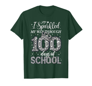 I Sparkled My Way Through 100 Days of School Brighter Funny T-Shirt