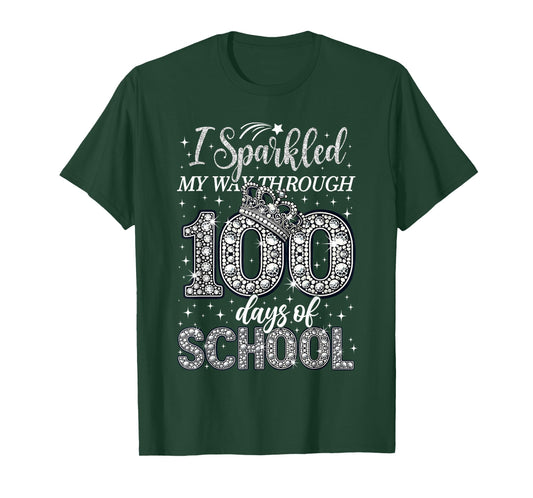 I Sparkled My Way Through 100 Days of School Brighter Funny T-Shirt