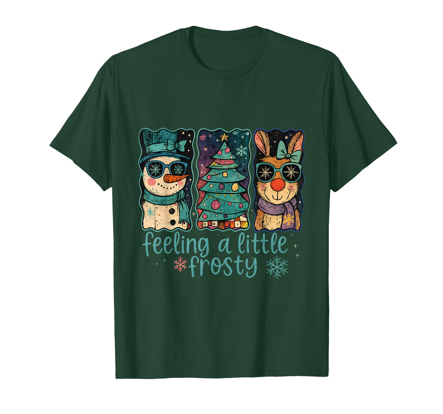 Feeling a Little Frosty Cool Christmas Character T-Shirt