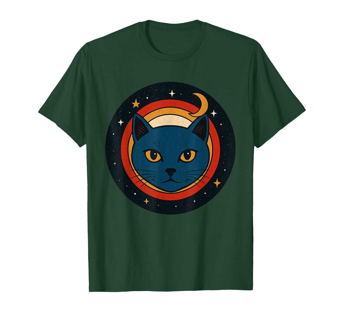 Cosmic Cat Space Illustration Retro Style Graphic Murakami T-Shirt