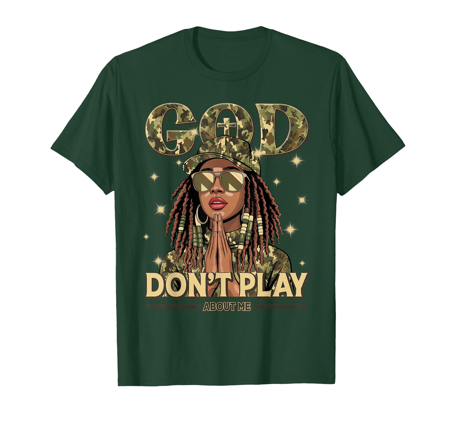 God Don't Play About Me Black Women Afro African Christian T-Shirt