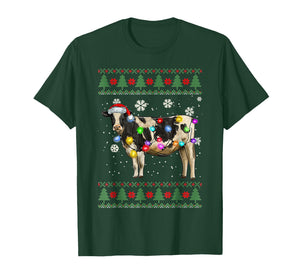 Ugly Cow Christmas Sweater Santa Hat and Light Up Xmas T-Shirt