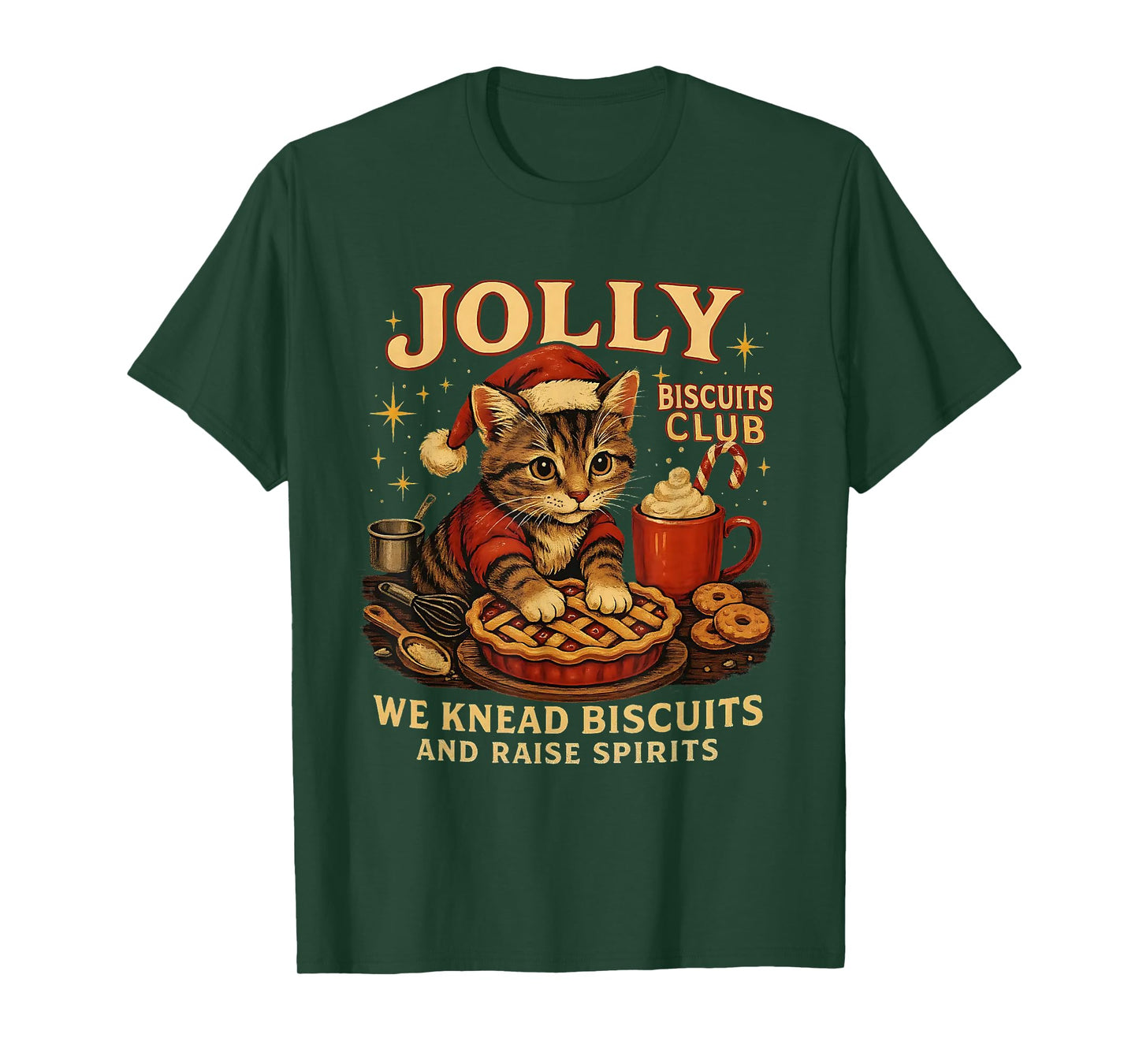 Jolly Biscuits Club We Knead Cat Xmas T-Shirt